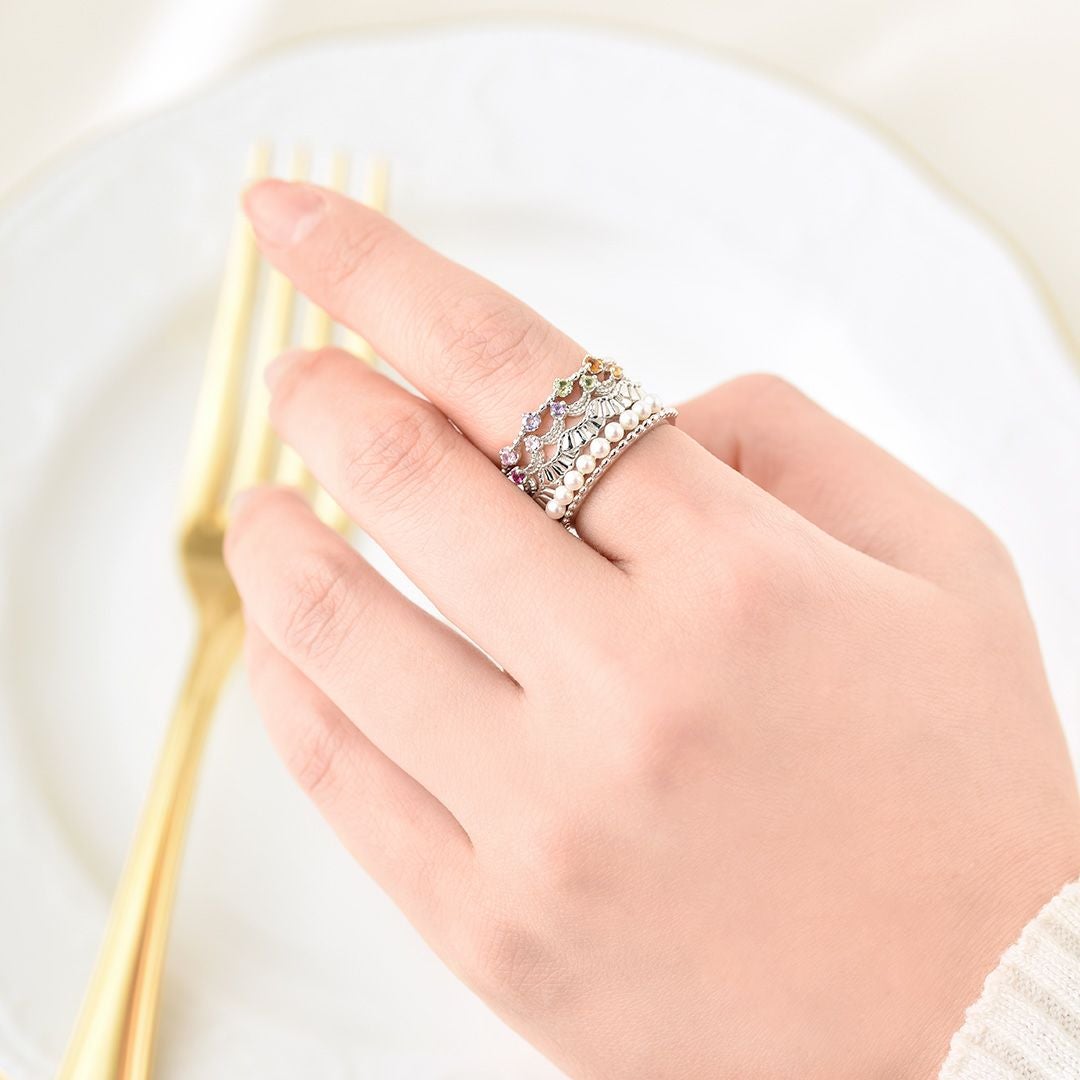 受注予約】Frilled Cream Ring(K10-White Gold) | Q-pot. ONLINE SHOP