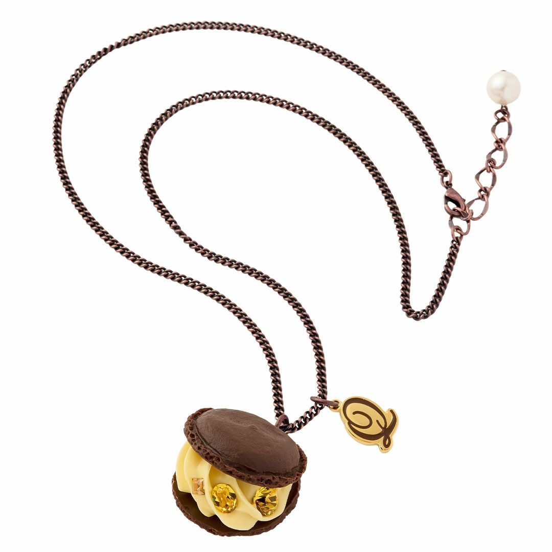 ブラウニーカスタードマカロン ネックレス イエロー オンラインショップ限定