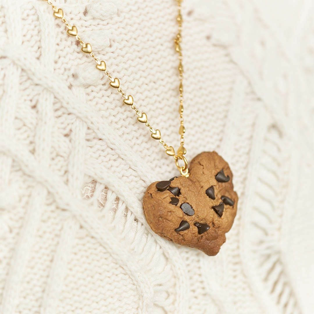 クッキーハート　K18 ネックレス チョコレートチップ ハートクッキー ネックレス | Q-pot. ONLINE SHOP