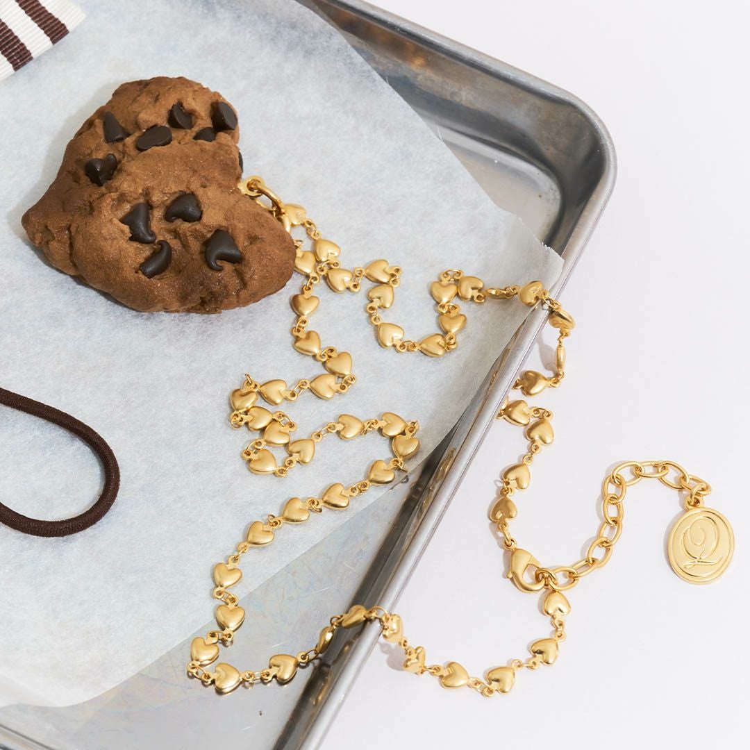 クッキーハート　K18 ネックレス チョコレートチップ ハートクッキー ネックレス | Q-pot. ONLINE SHOP