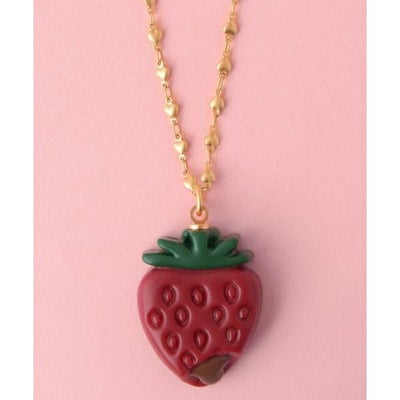 ストロベリーガナッシュリボン ネックレス(Pink) | Q-pot. ONLINE SHOP