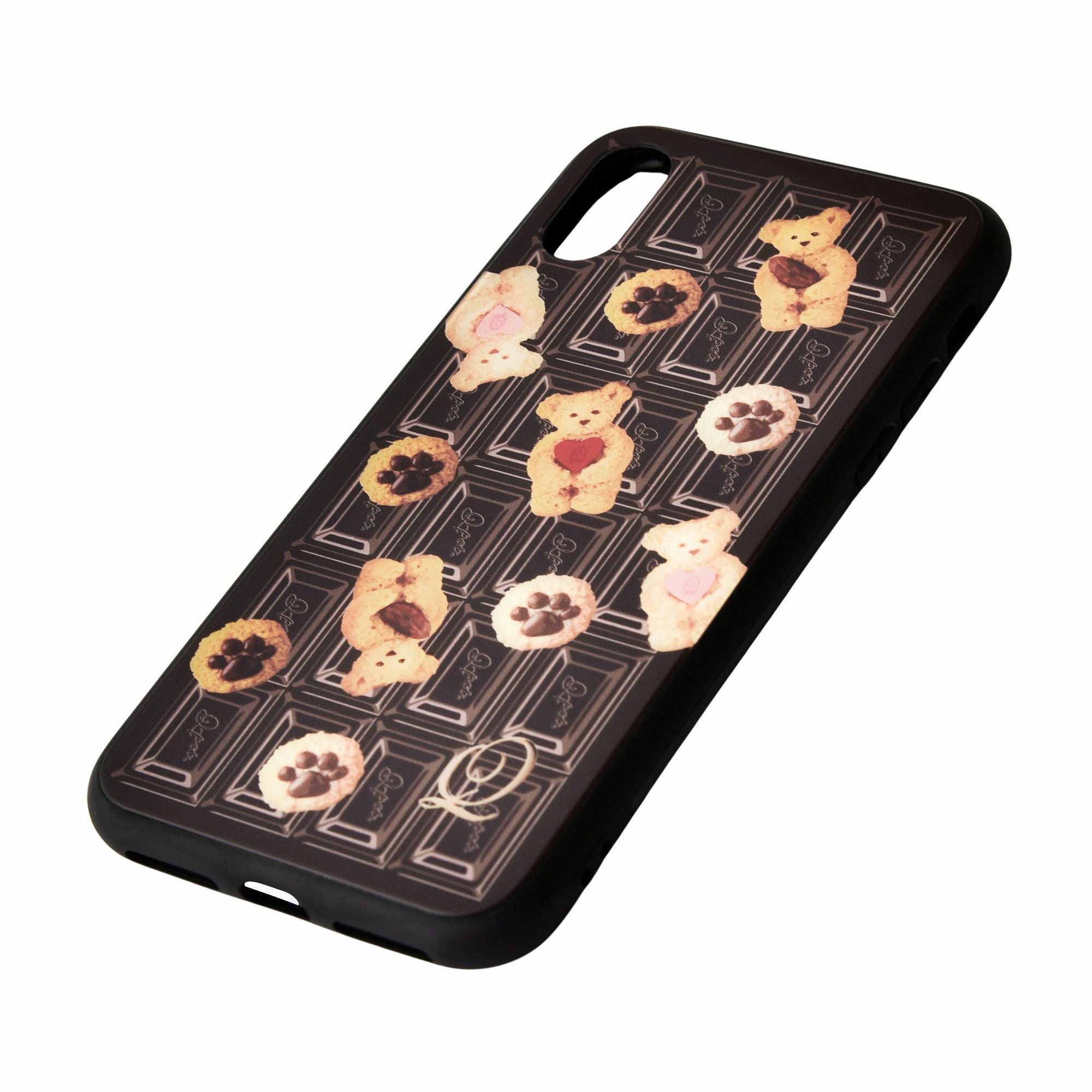 テディベア×チョコレート ハードガラススマホケース - iPhoneX/Xs | Q