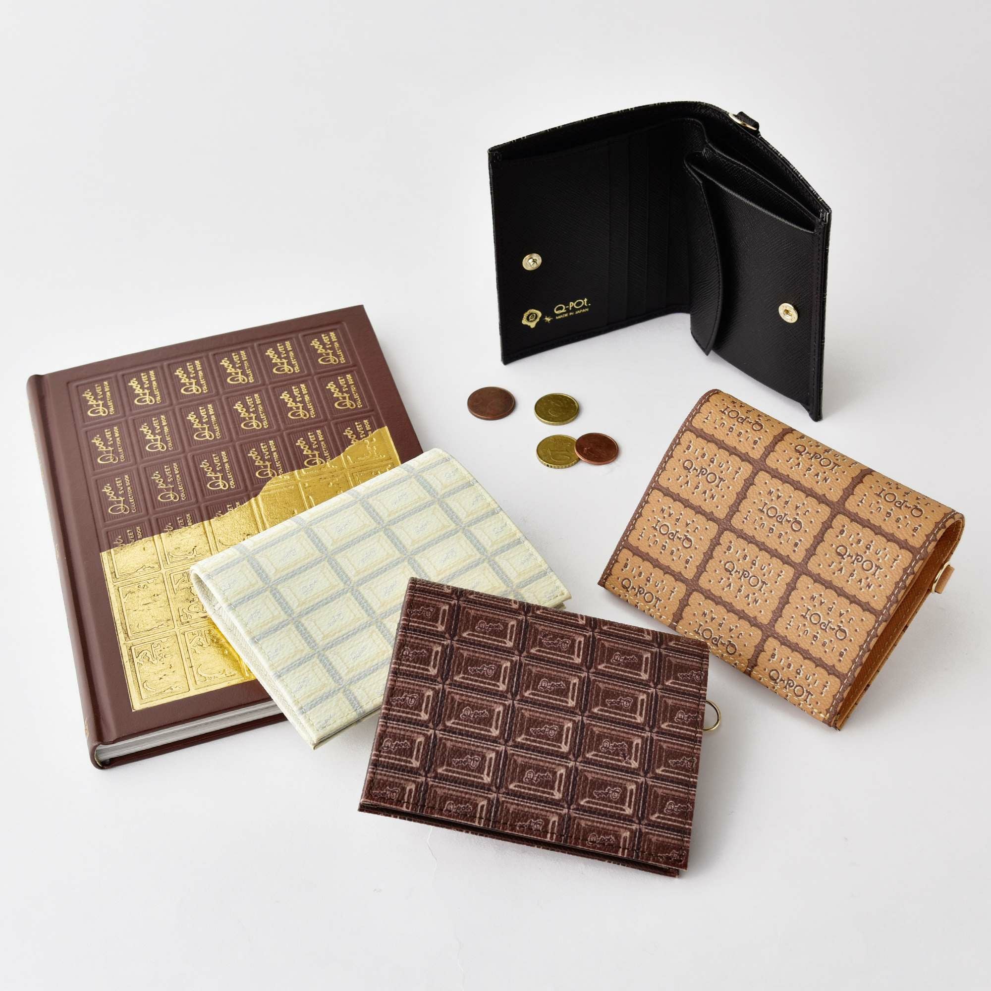 Q-pot ホワイトチョコレート　ショートウォレット 残り1点】ホワイトチョコレート フラップショートウォレット（財布