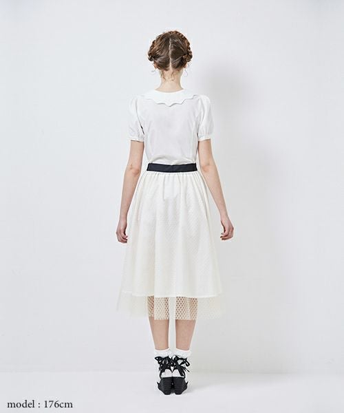 ハニカム レース スカート / ホワイト | Q-pot. ONLINE SHOP