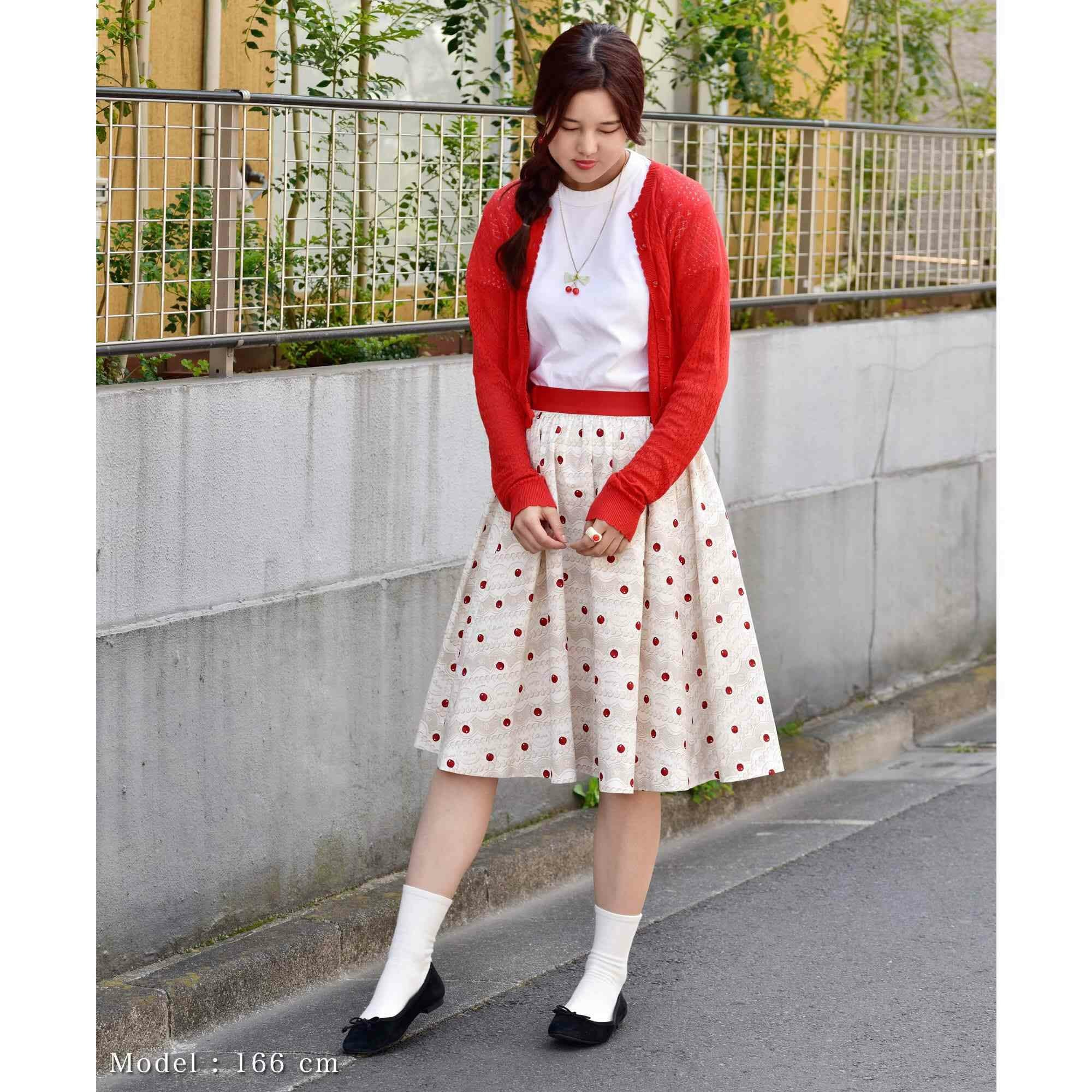 残り1点】チェリー ポルカドット スカート | Q-pot. ONLINE SHOP