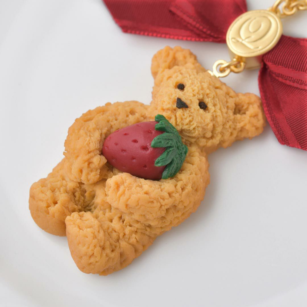 テディベア メイプルクッキー ネックレス（ストロベリー） | Q-pot