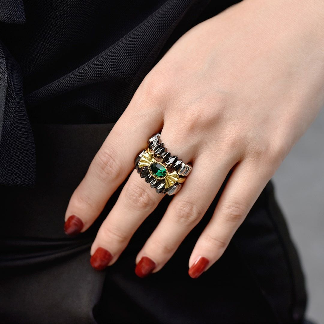 Poppy/キバ リング (Black&Silver) | Q-pot. ONLINE SHOP