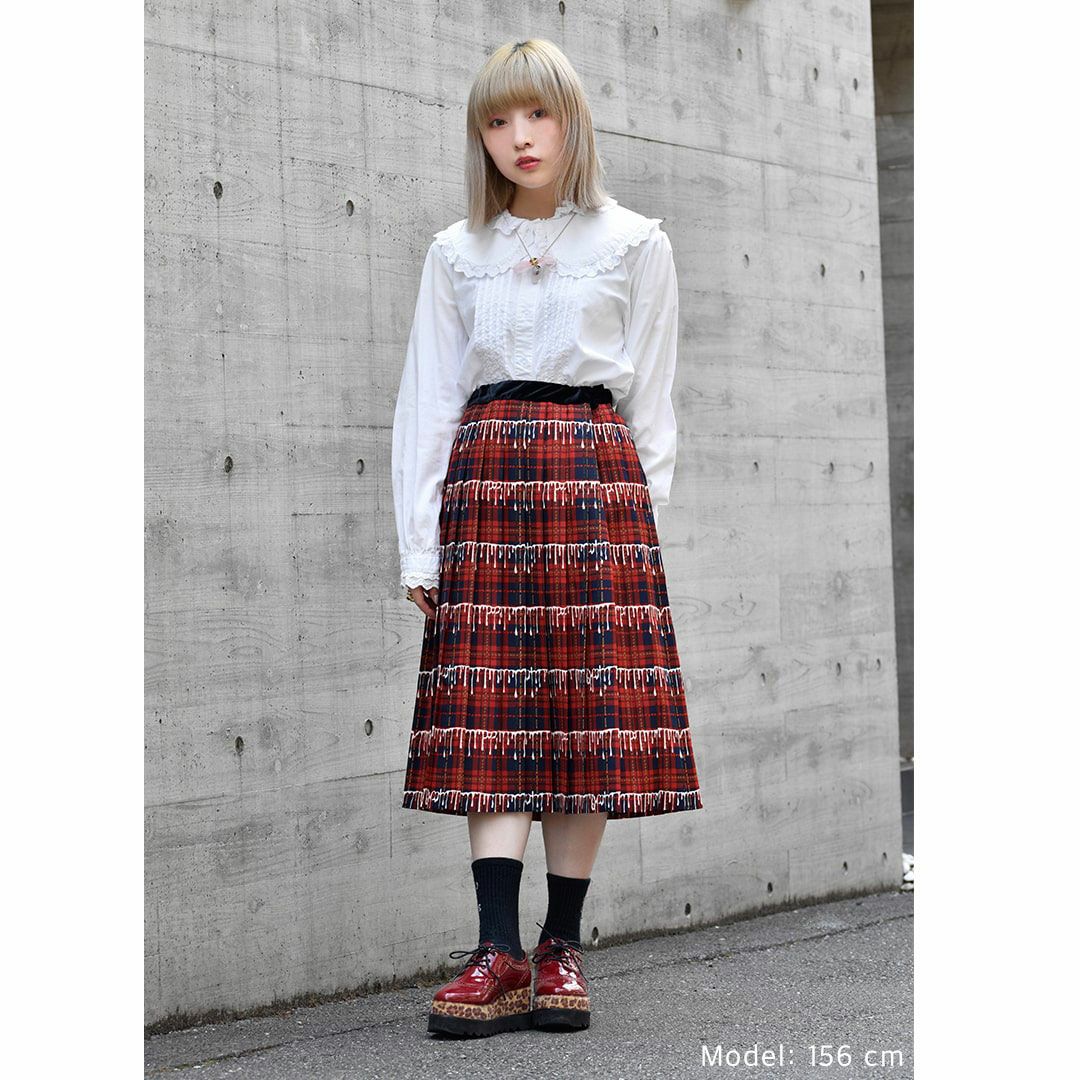 新品タグ付き POPPY チェックプリーツ 巻きスカート あさぎーにょ M 即日発送 poppy あさぎーにょチェックプリーツラップスカート / サイズ
