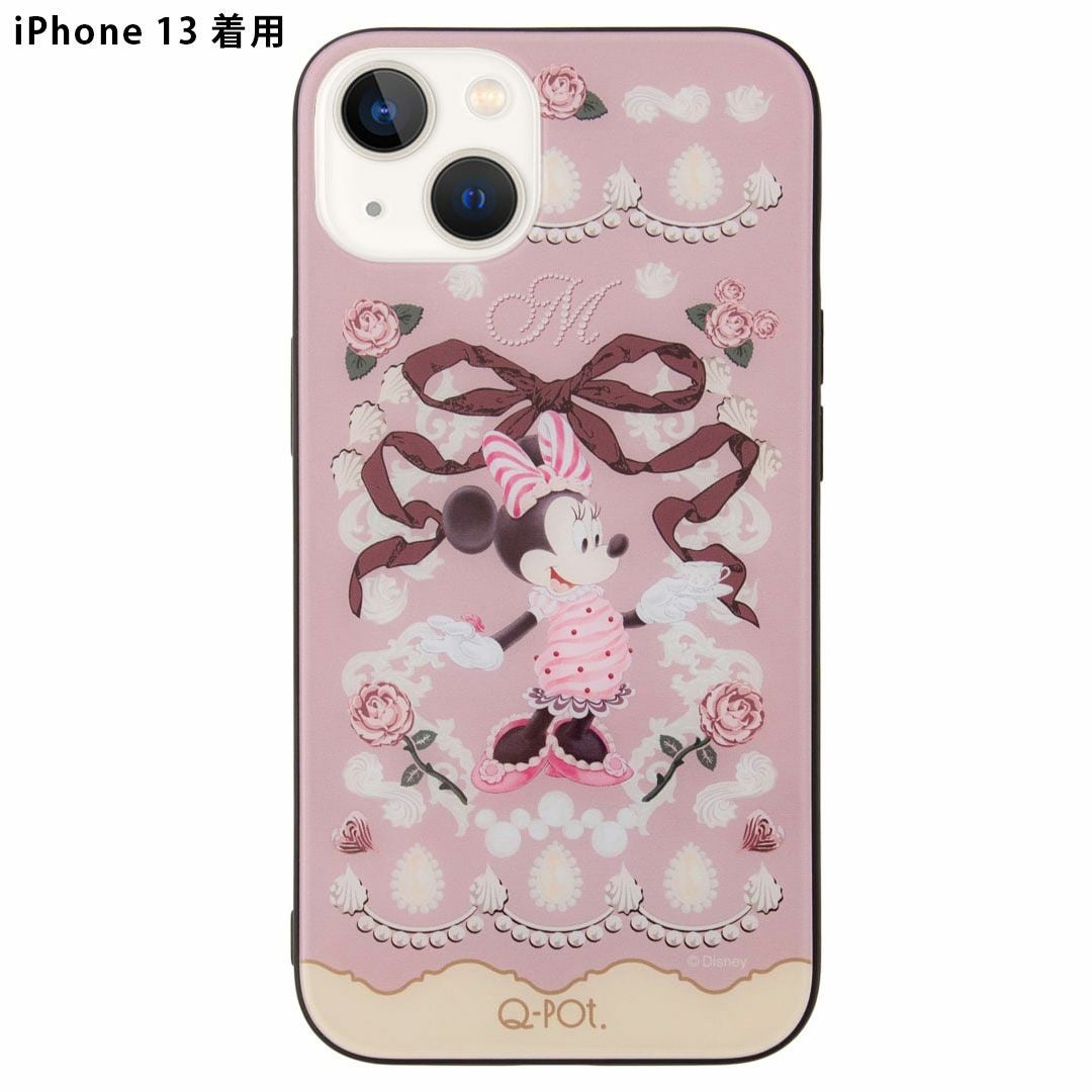 ミニーマウス/スウィーツIPhone13/14兼用 ハードガラスケース