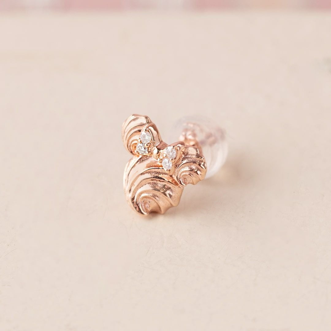 ミニー/ホイップクリーム ピアス(K10)【ディズニー アクセサリー】 | Q