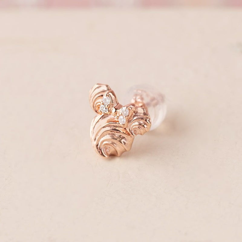 ミニー/ホイップクリーム ピアス(K10)【ディズニー アクセサリー】 | Q 