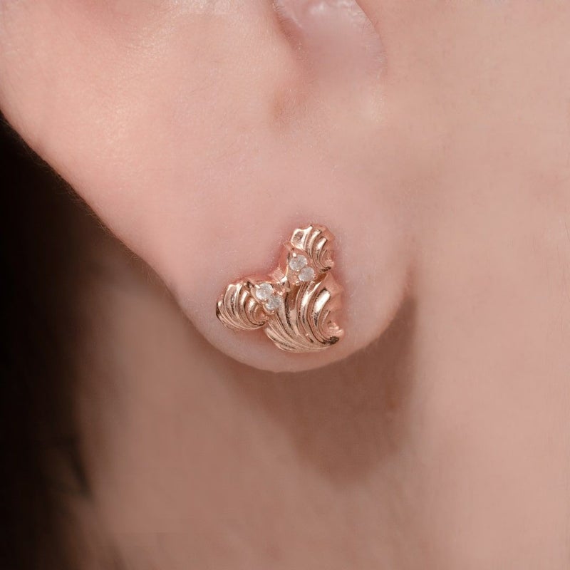 ミニー/ホイップクリーム ピアス(K10)【ディズニー アクセサリー】 | Q 