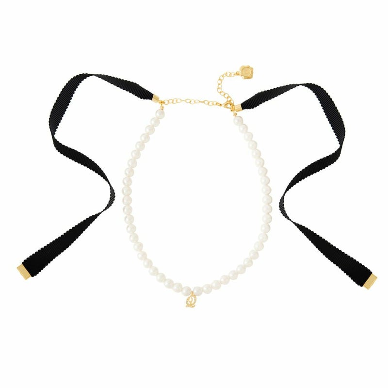 Q パール リボンネックレス（クラシック ブラック） | Q-pot. ONLINE SHOP お客様オーダーパールリボン型ネックレス