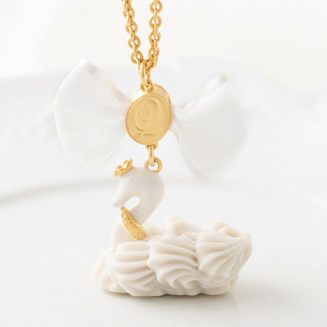 バレエコア スワン ホワイト リボン ネックレス