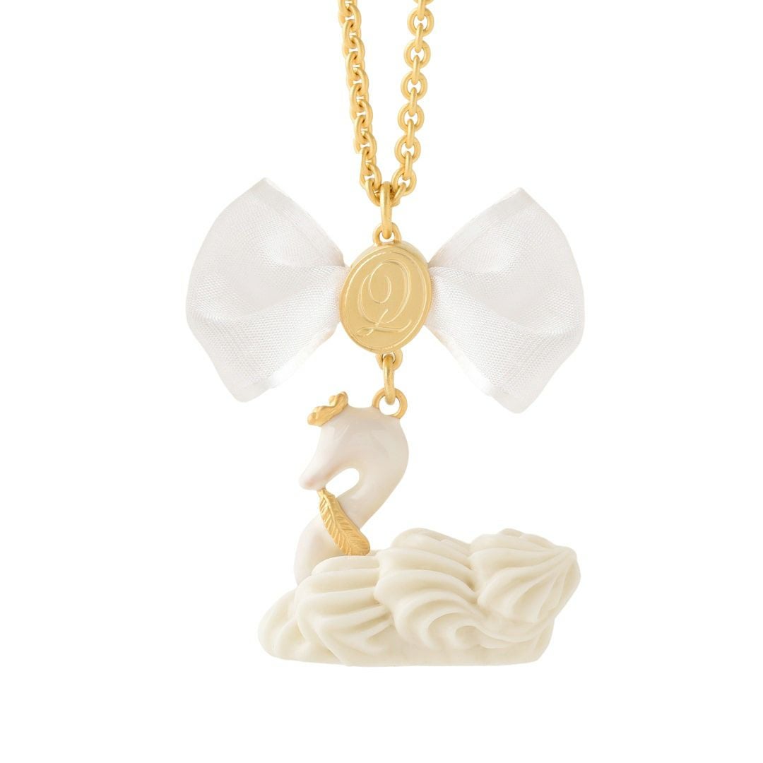 バレエコア スワン ホワイト リボン ネックレス