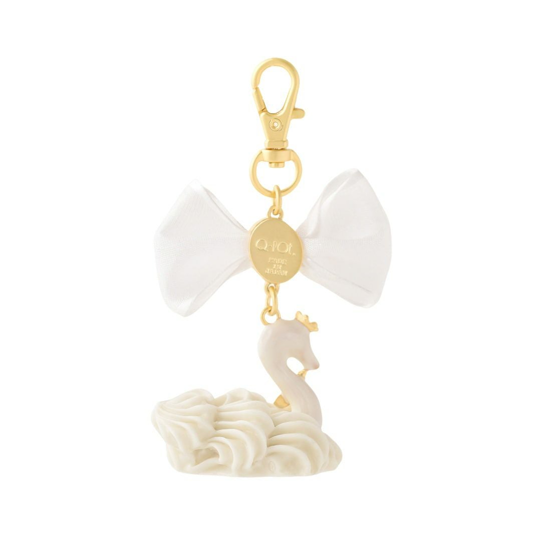 バレエコア スワン ホワイト リボン バッグチャーム