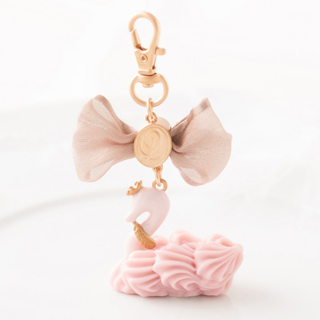 バレエコア スワン ピンク リボン バッグチャーム