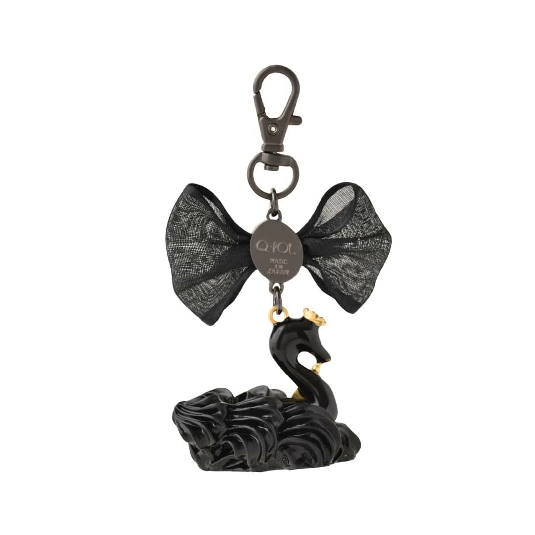 バレエコア スワン ブラック リボン バッグチャーム