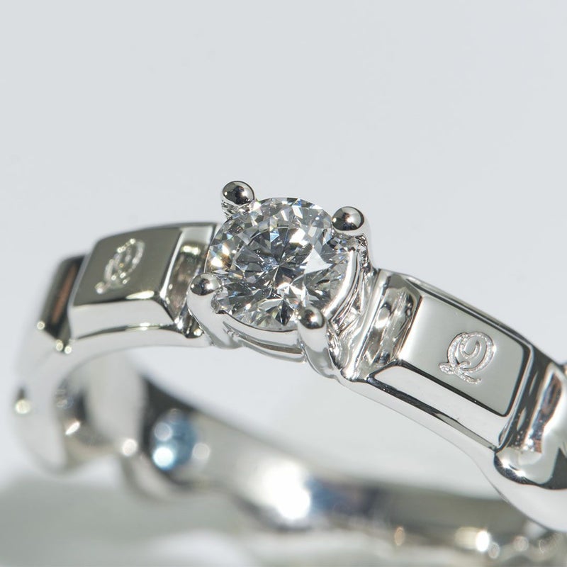 Q-POT. pt ダイヤモンドリングメルティーチョコレート0.254ct