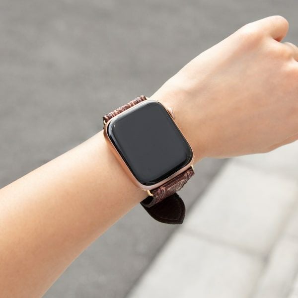 Apple Watch用 チョコレート レザーバンド（42～45mm対応）ブラウン