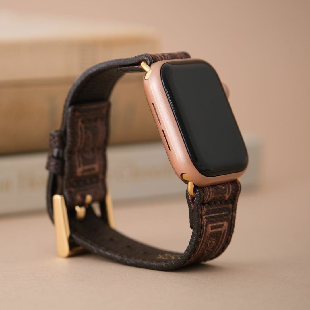 Apple Watch用 チョコレート レザーバンド（42～45mm対応）ブラウン