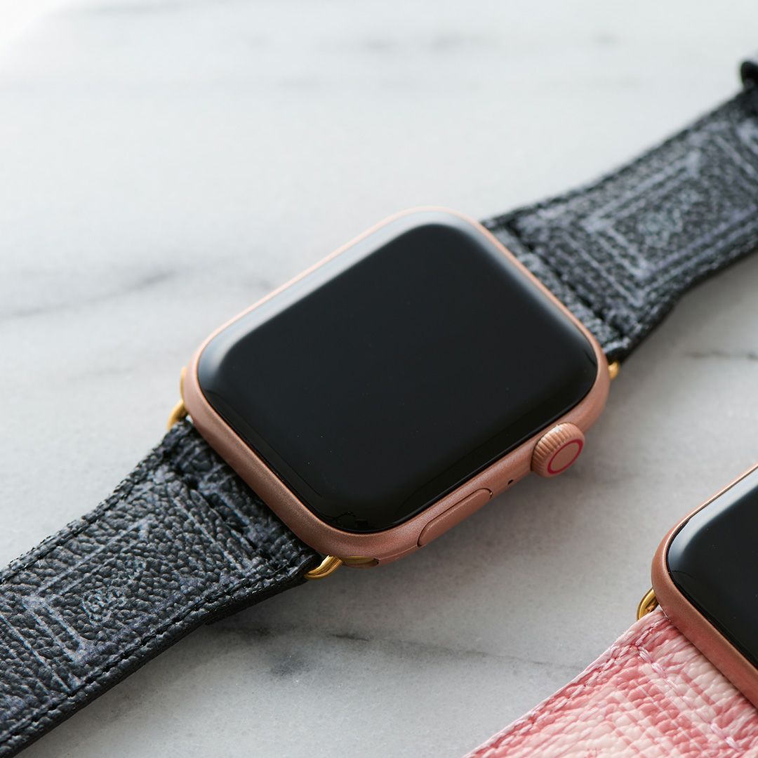 残り1点】Apple Watch用 ブラックチョコレート レザーバンド（42～45mm