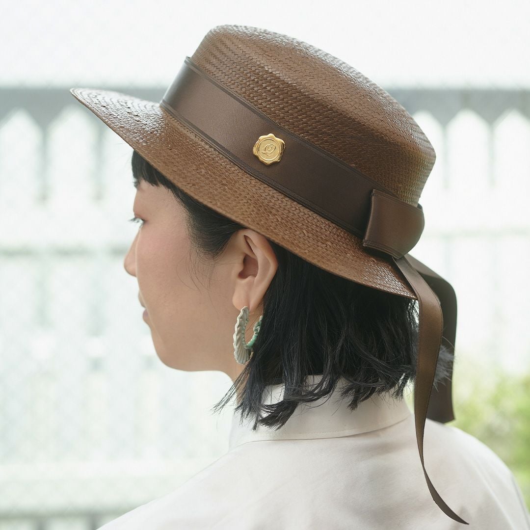クラシック リボン カンカン帽（ブラウン） | Q-pot. ONLINE SHOP