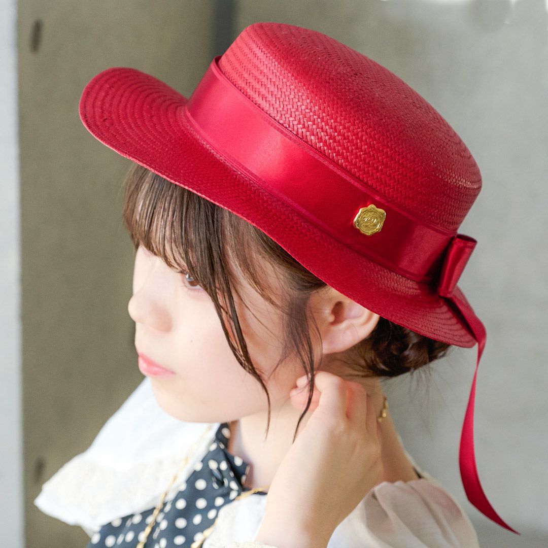 クラシック リボン カンカン帽（レッド） | Q-pot. ONLINE SHOP