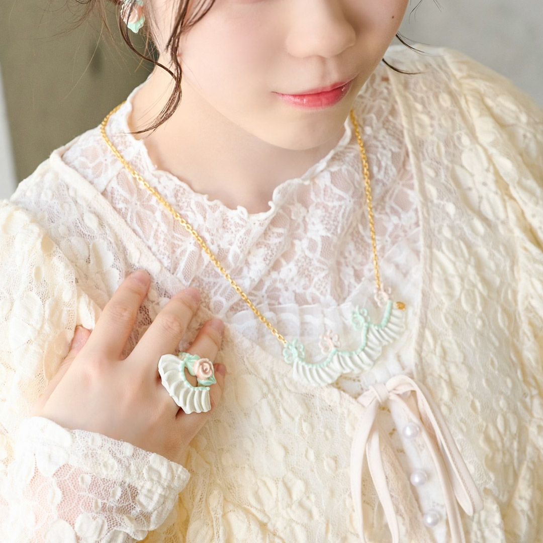 グルーデコ♡フリルリング フリルクリーム リング（ミント） | Q-pot. ONLINE SHOP