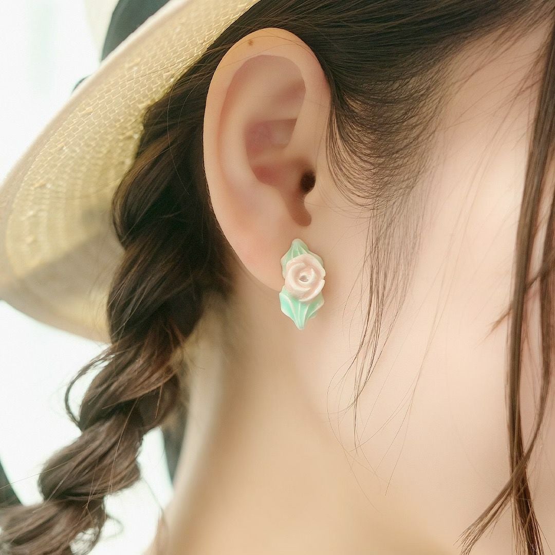 残り1点】ローズクリームピアス（ペア） | Q-pot. ONLINE SHOP