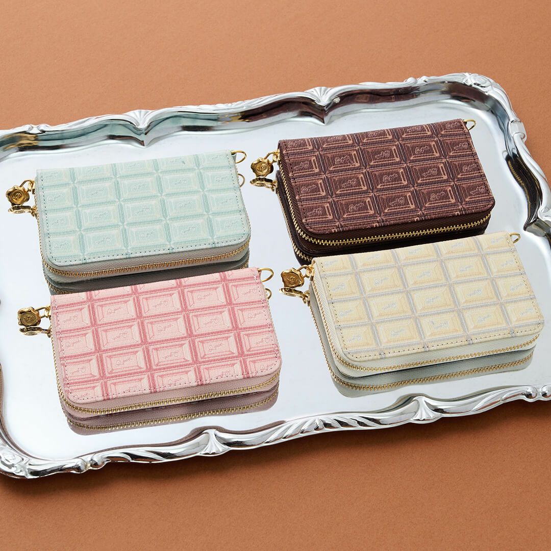 ストロベリーチョコレート コンパクト ラウンドファスナー ウォレット