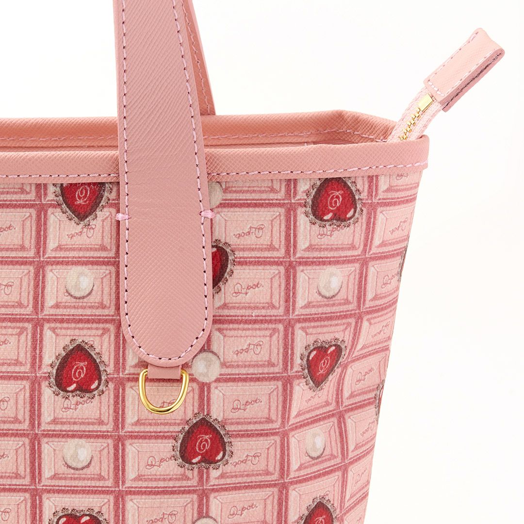 Marche du qpot　チョコレート✕ストロベリー　ミニトートバッグ ハートストロベリーチョコレート ミニトートバッグ | Q-pot. ONLINE SHOP