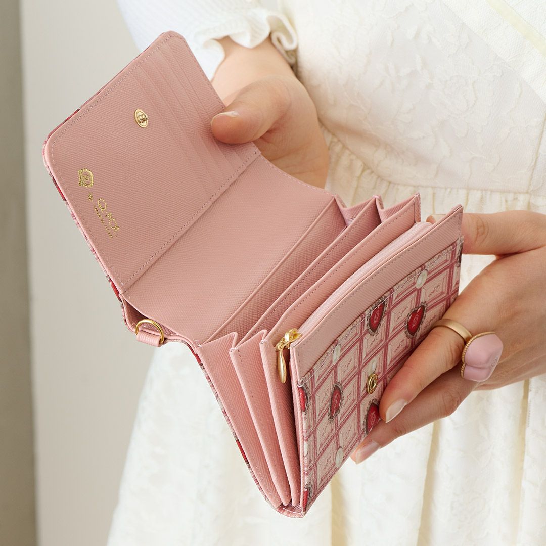 残り1点】ハートストロベリーチョコレート ショートウォレット（財布