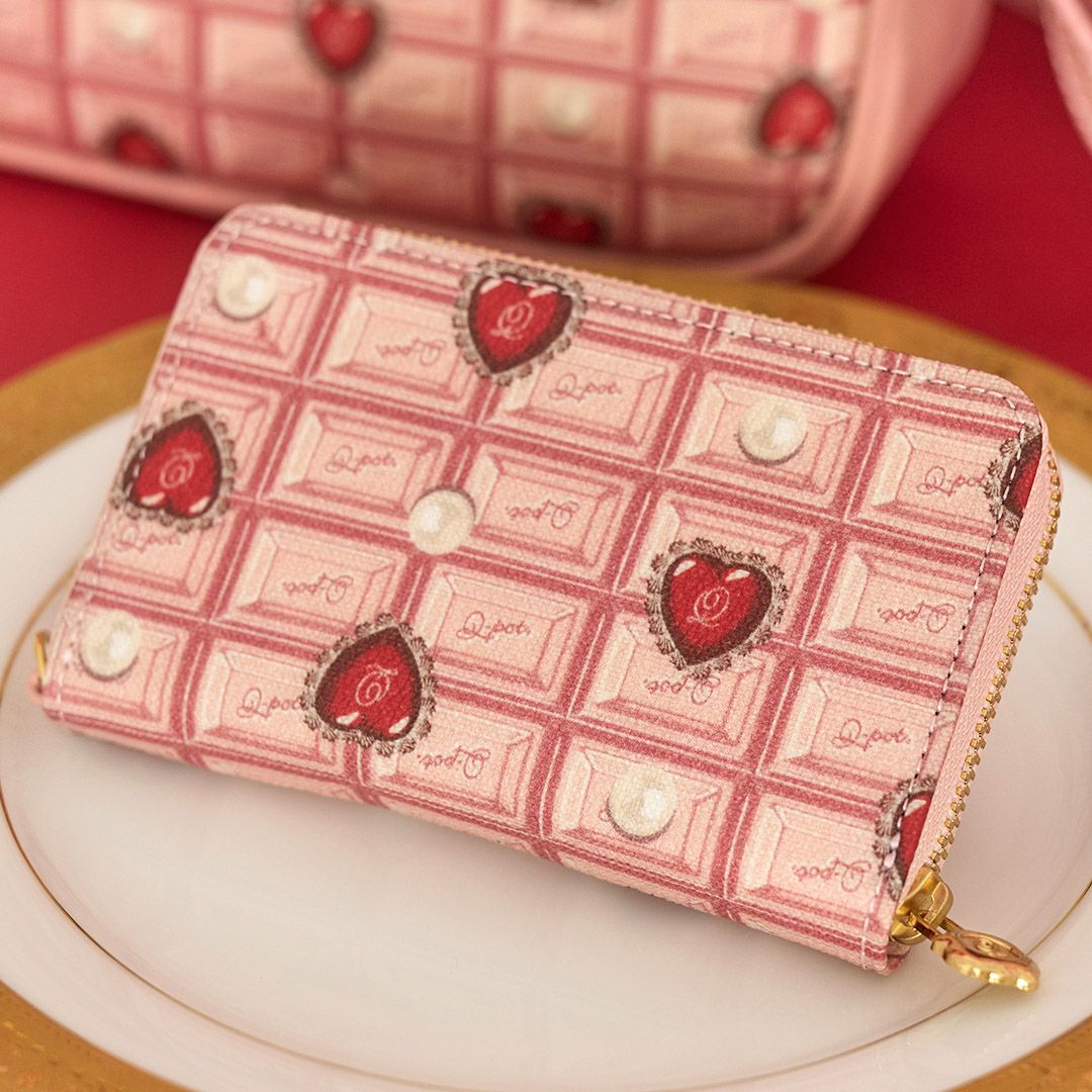 ハートストロベリーチョコレート コンパクト ラウンドファスナー