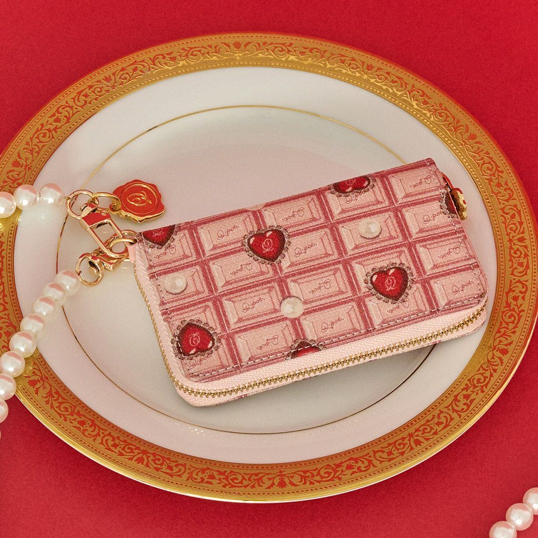 ハートストロベリーチョコレート コンパクト ラウンドファスナー