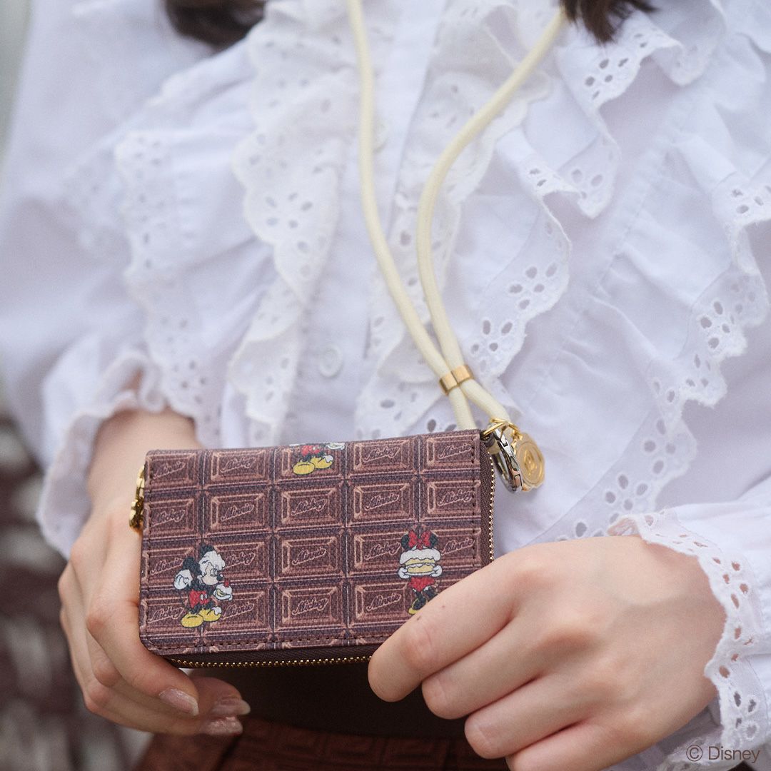 Q-pot 美品　チョコレート ミッキー＆ミニー/ショートウォレット チョコレート ミッキー＆ミニー/ショートウォレット（財布