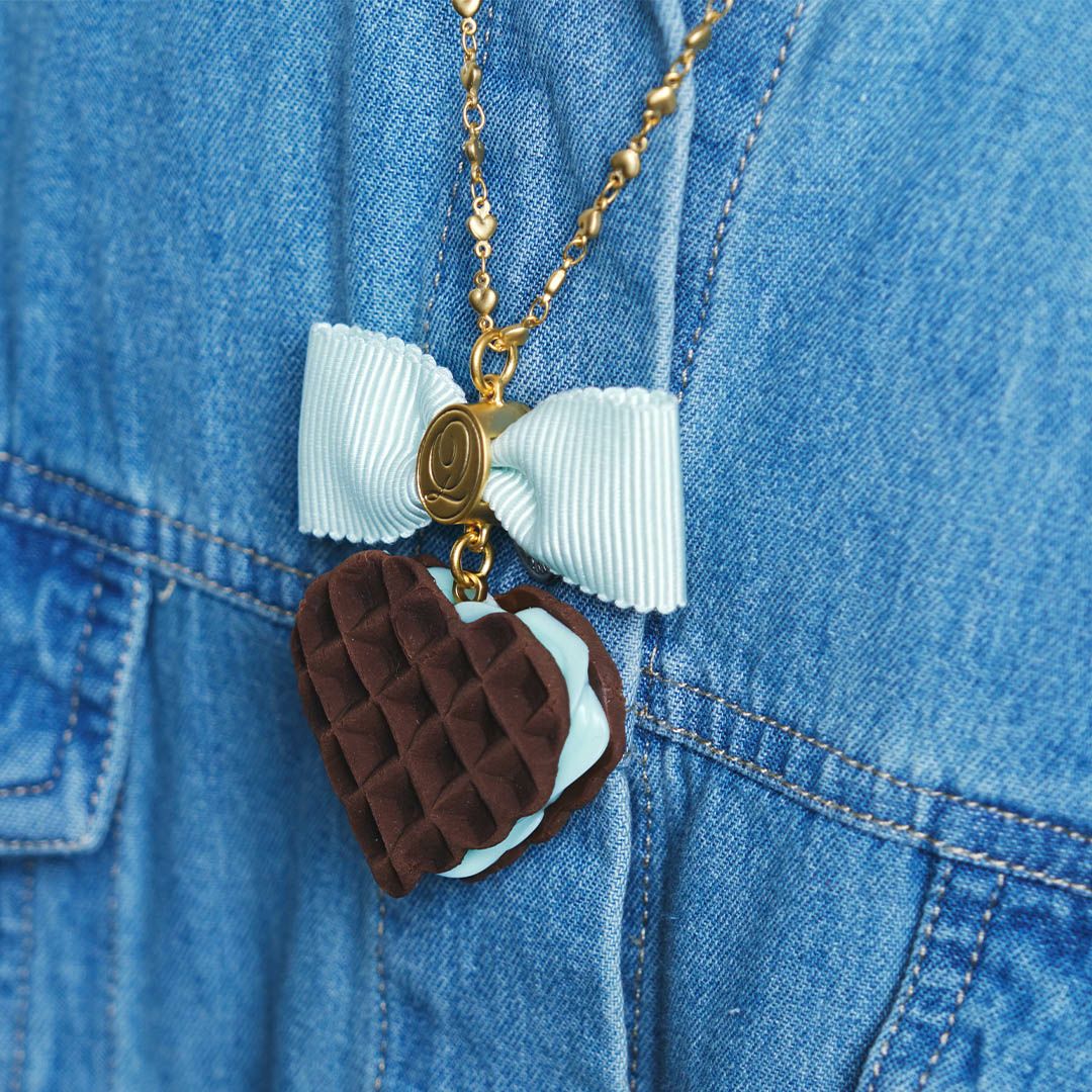 チョコミント　ワッフル　ネックレス