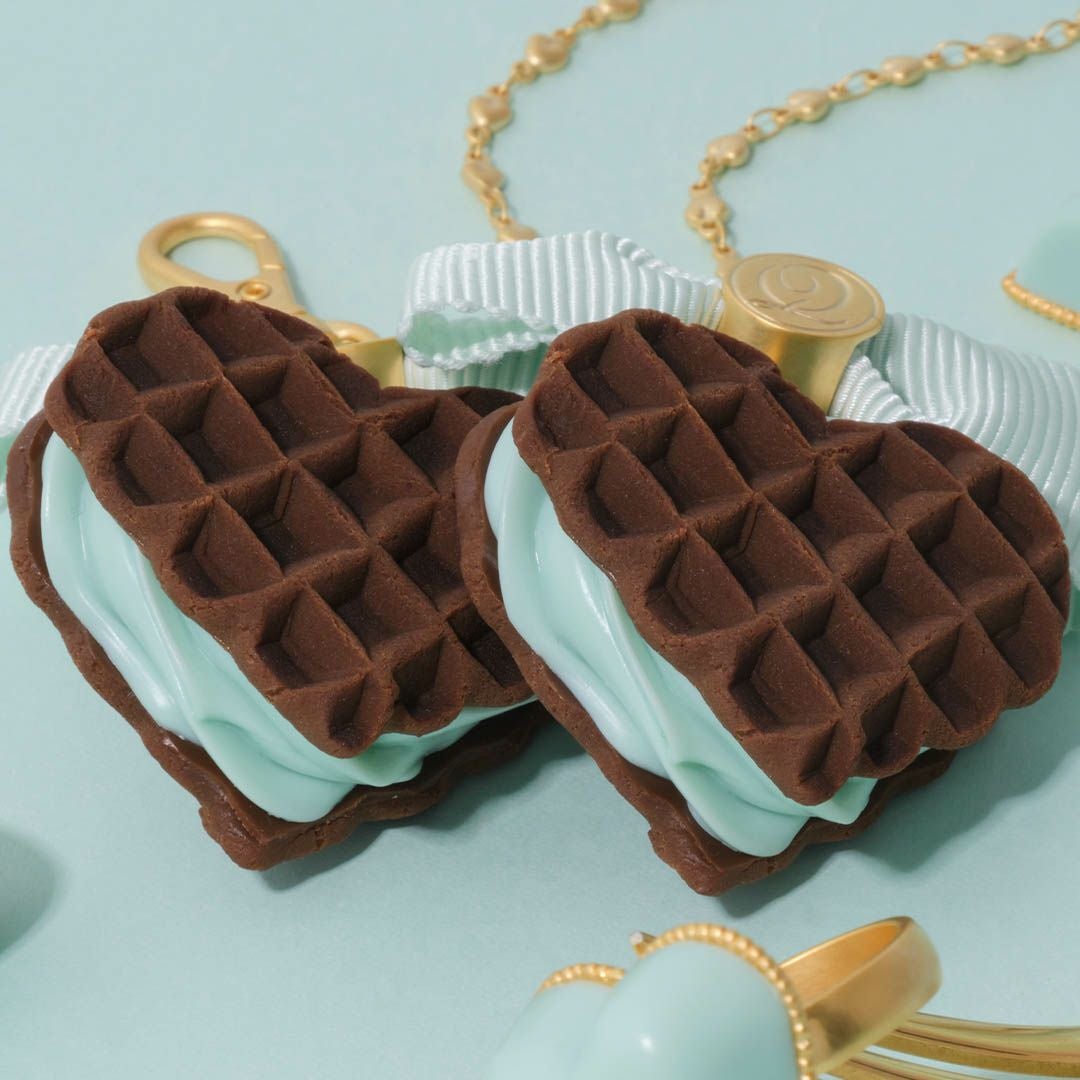 チョコミント　ワッフル　ネックレス