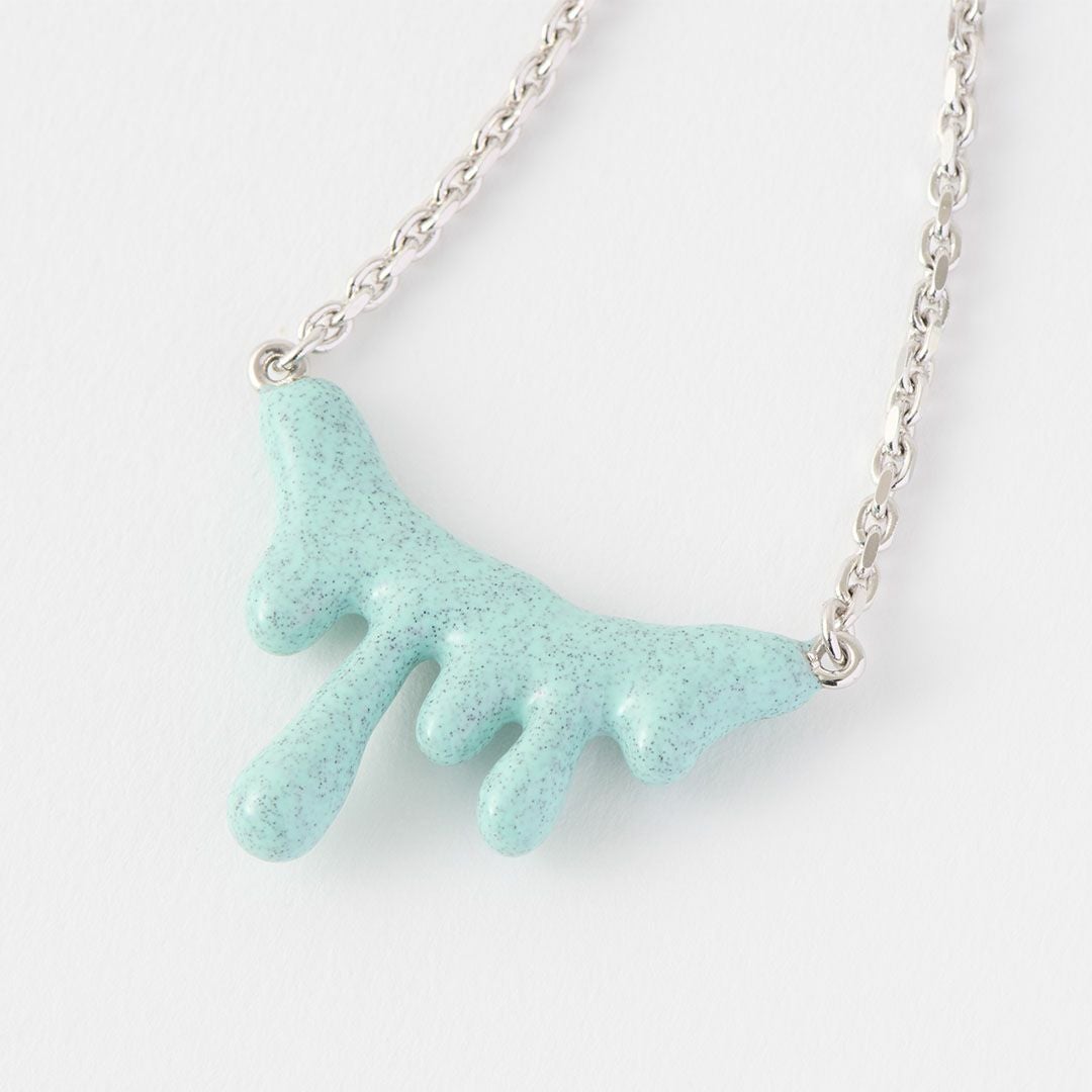 キャンディリボンネックレス　ブレスレット　リング　ミント　3点セット メルティーメルト ネックレス(ミントチョコレート×シルバー) | Q-pot