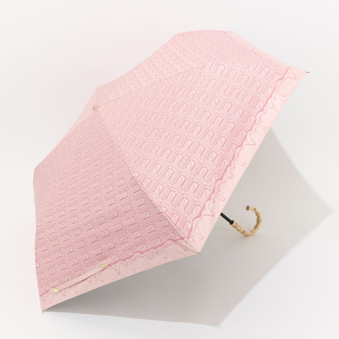 ストロベリーチョコレート　折りたたみ傘　晴れ雨兼用 99.9%以上