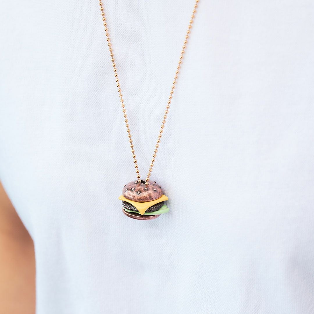 ハンバーガー バンズ　チャーム ブラウン