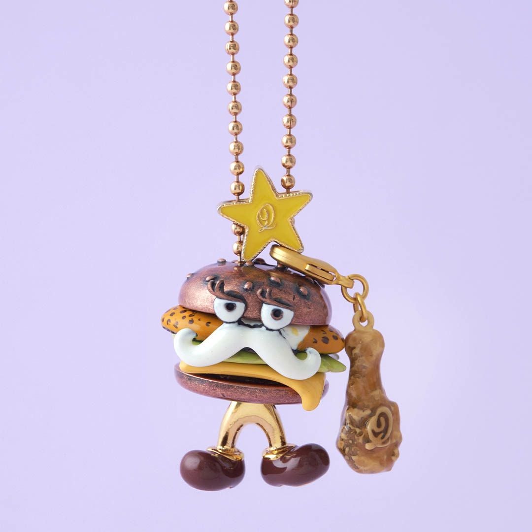 コープスブライド　チャーム Sticky Zoo® - UFO Rocket Bag Charm & Keychain – Leather Alien