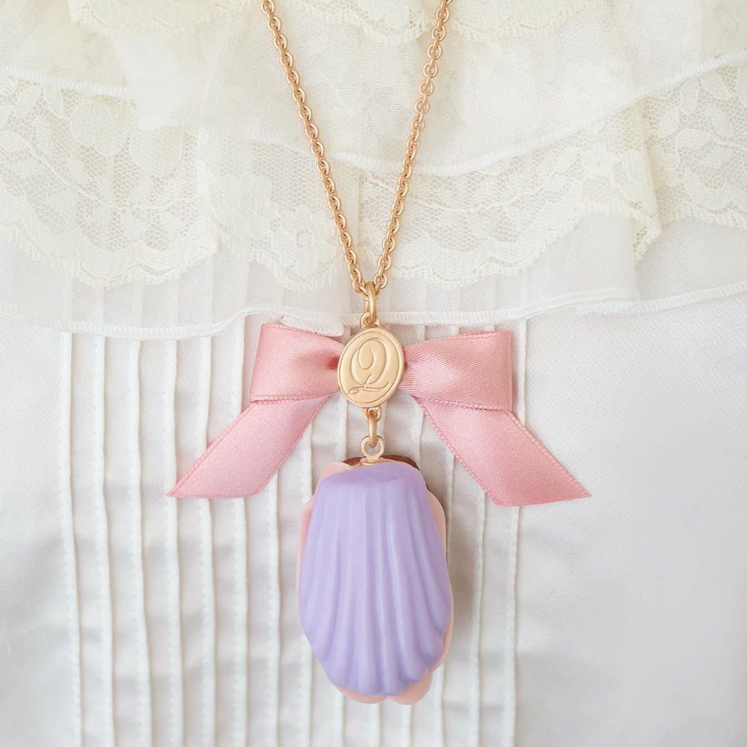 バレエコア リボン　パープル　ネックレス