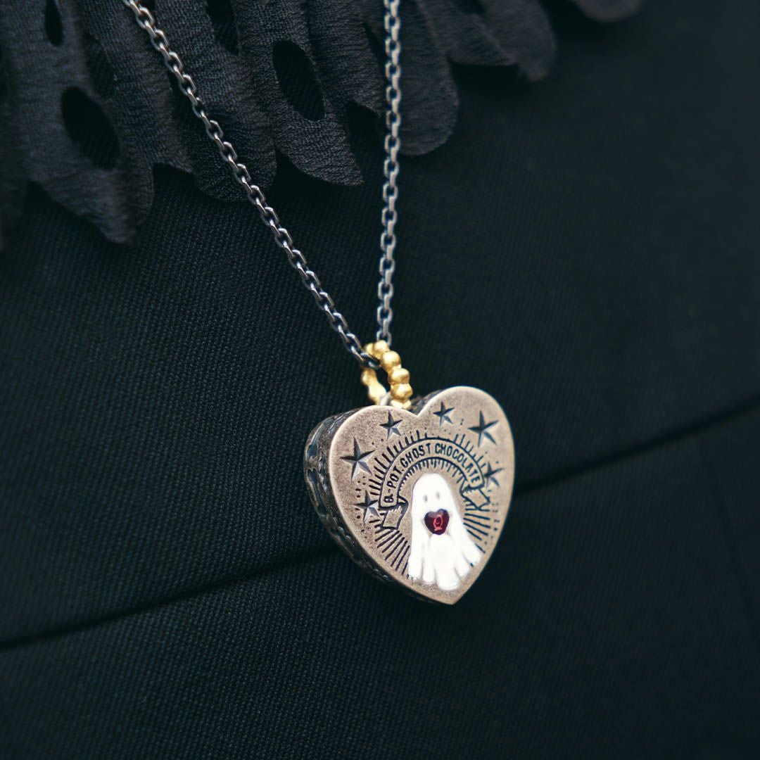 【Q-pot.】ゴースト ハート ロケット ネックレス ゴーストショコラボックス ロケットペンダント | Q-pot. ONLINE SHOP