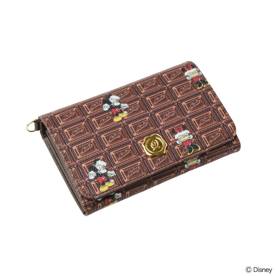 Q-pot 美品　チョコレート ミッキー＆ミニー/ショートウォレット チョコレート ミッキー＆ミニー/ショートウォレット（財布