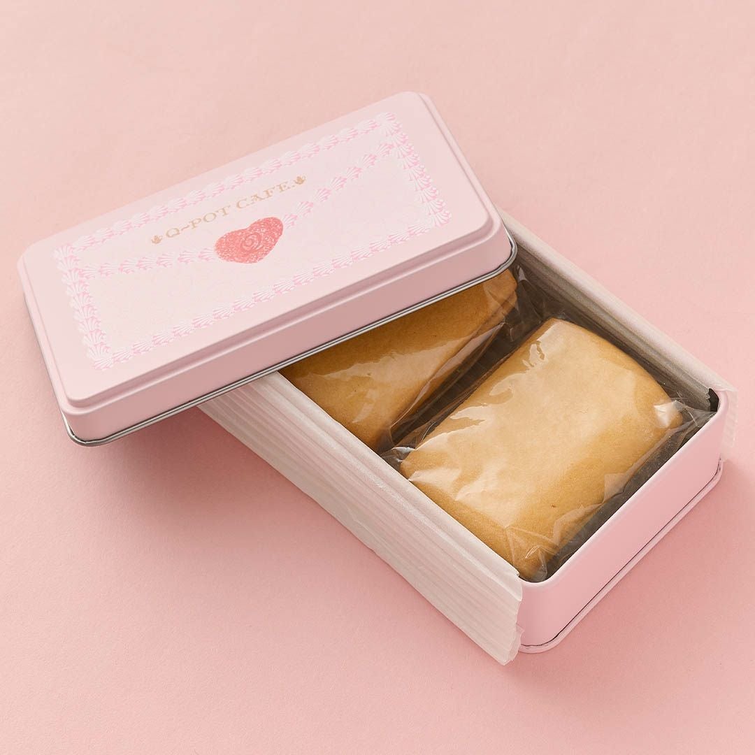 □Q-pot CAFE.□ ラブレター スイーツ缶(ピンク/レーズンサンド2個入り