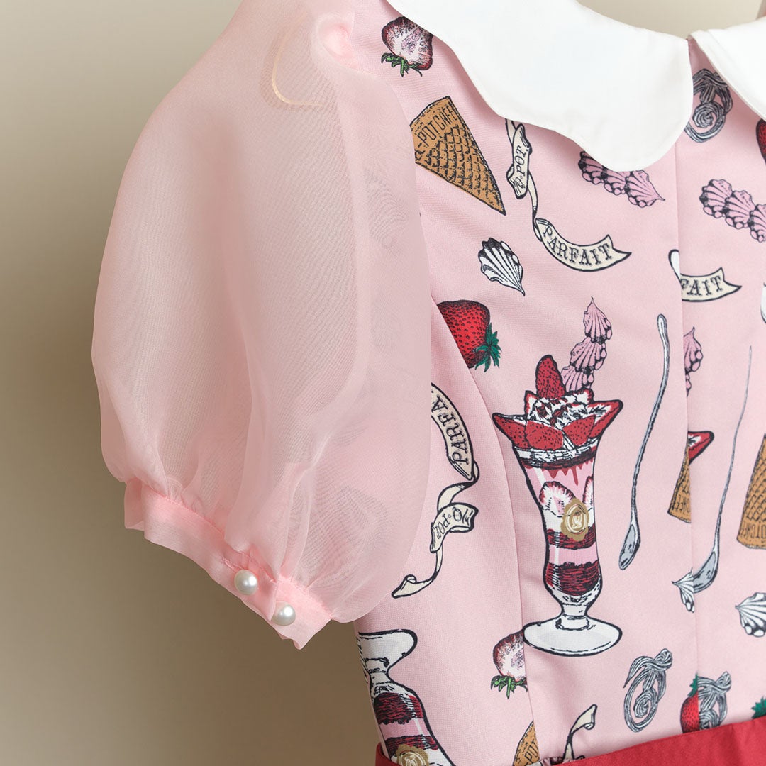 ストロベリーパフェ パフスリーブドレス | Q-pot. ONLINE SHOP