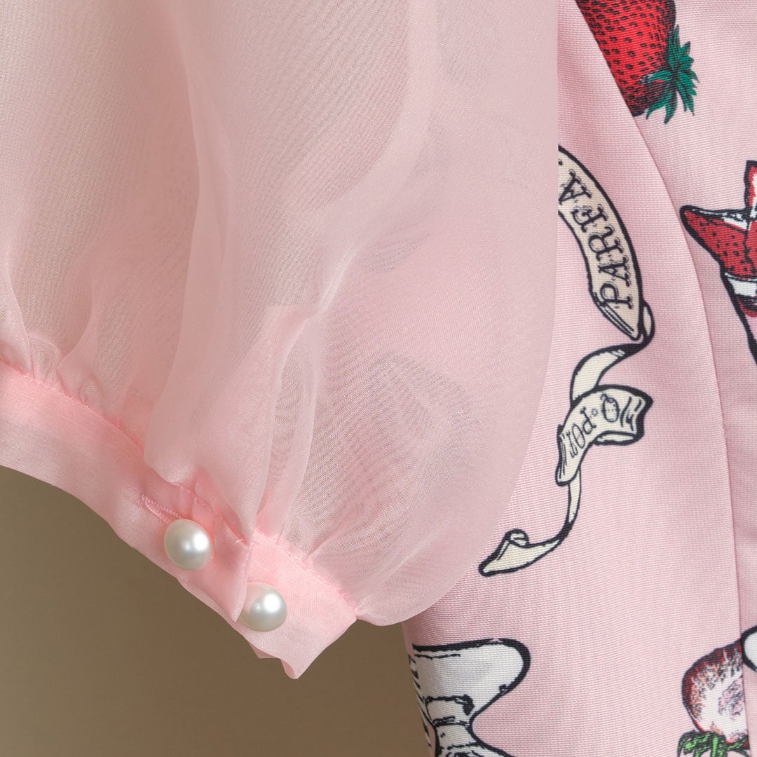 ストロベリーパフェ パフスリーブドレス | Q-pot. ONLINE SHOP