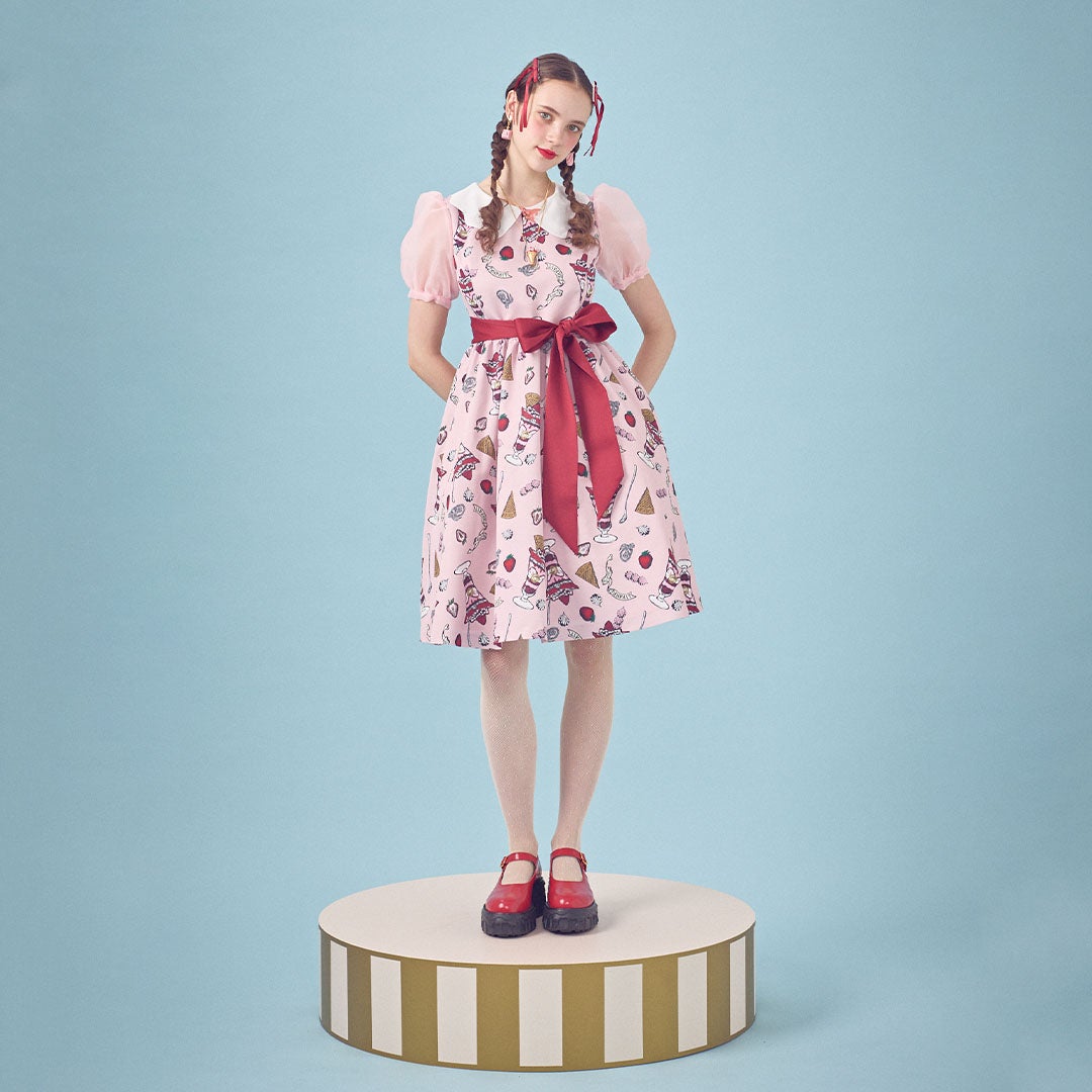 ストロベリーパフェ パフスリーブドレス | Q-pot. ONLINE SHOP