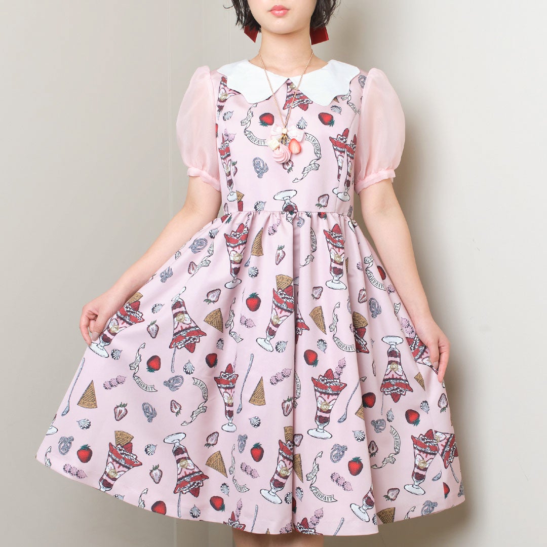 ストロベリーパフェ パフスリーブドレス | Q-pot. ONLINE SHOP